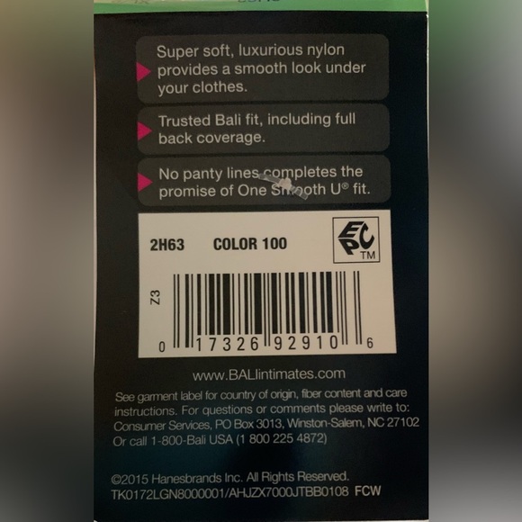 NWT Bali Allover Smooth Hipster in White - Picture 4 of 4